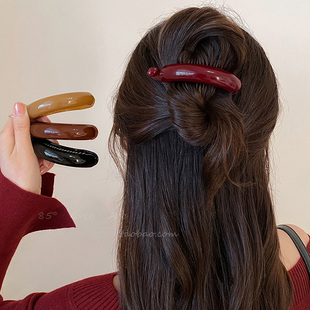 韩国简约气质高马尾扣夹一字夹复古扭扭夹女发卡香蕉夹子头饰发夹
