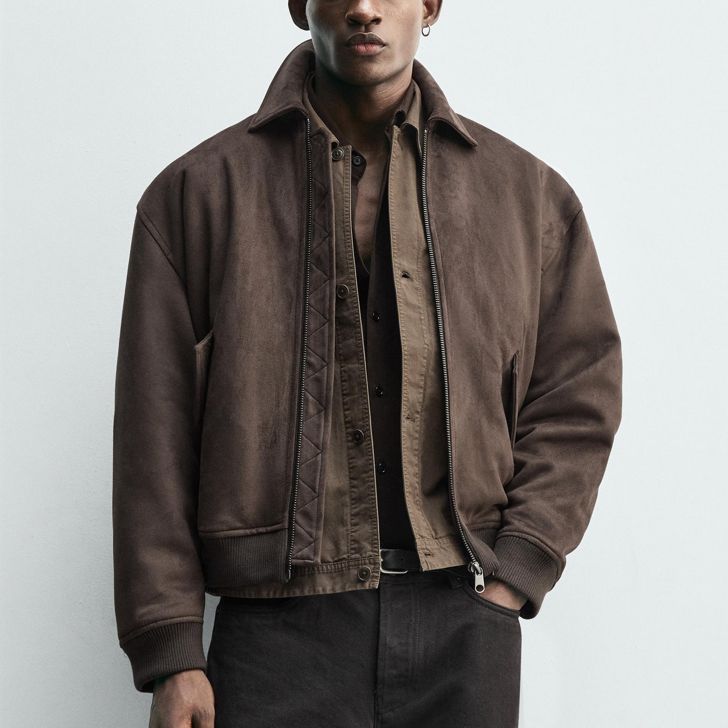 西班牙单！秋冬新品男装绒面质感拉链棉服夹克外套 6318302 700,男装,夹克,淘宝优惠券,粉丝福利购,淘宝优惠卷