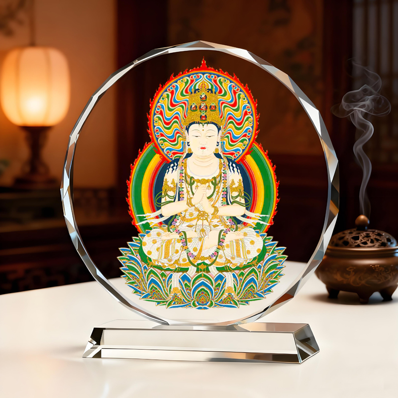 大日如来佛祖唐卡佛像摆台藏传密宗佛像家用佛堂供奉结缘发光摆件