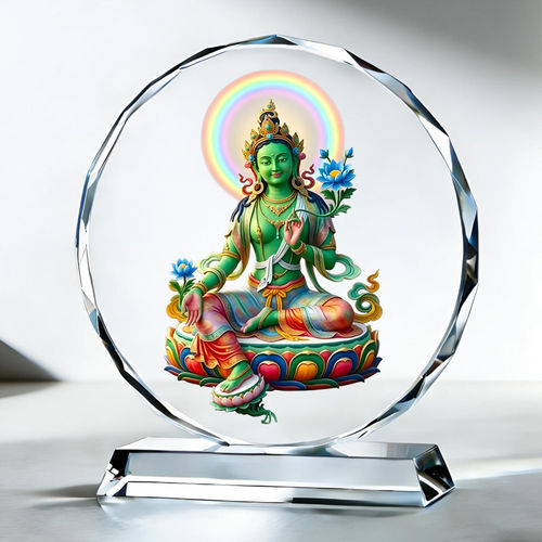 绿度母像摆台21度母圣救度佛母密宗佛像藏传家用佛堂供奉桌面摆件