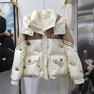 短款 连帽加厚保暖棉袄外套可拆卸帽上衣 品质羽绒棉服女2025年冬季