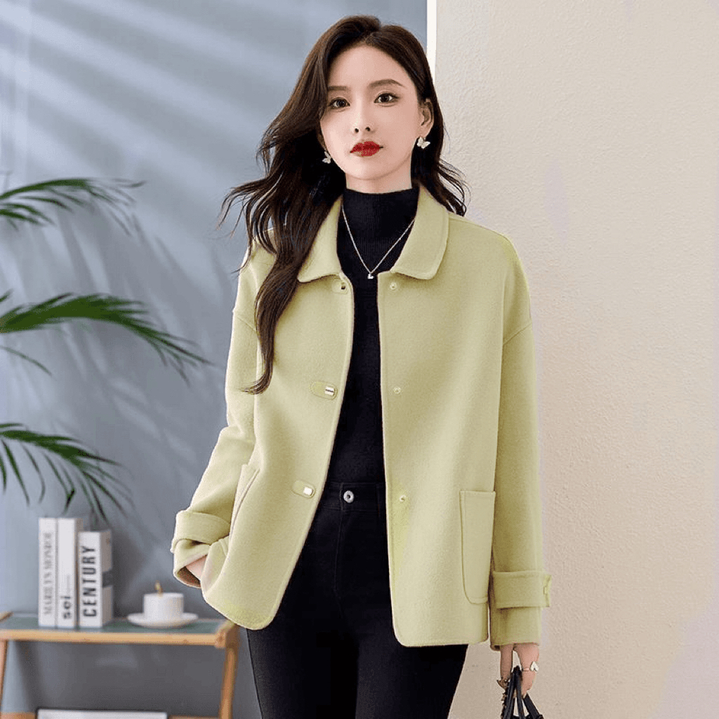 双面绒上衣2025年气质时尚女新款毛呢洋气显瘦短款双面呢呢子外套,女装/女士精品,毛呢外套,淘宝优惠券,粉丝福利购,淘宝优惠卷