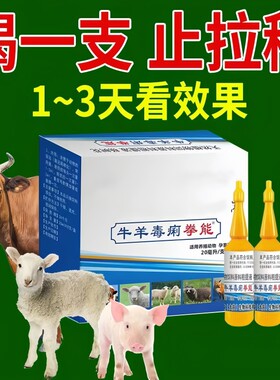毒痢口服液牛羊犬拉稀孕畜可用一口停高效止泻黄白痢一支灵