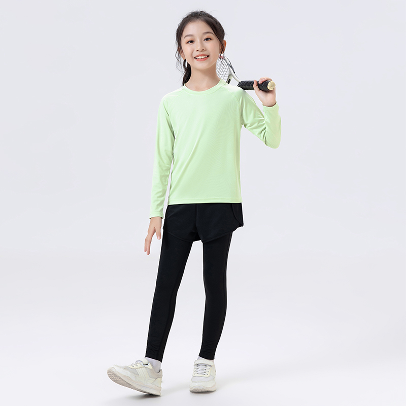 儿童羽毛球服女长袖运动套装春秋