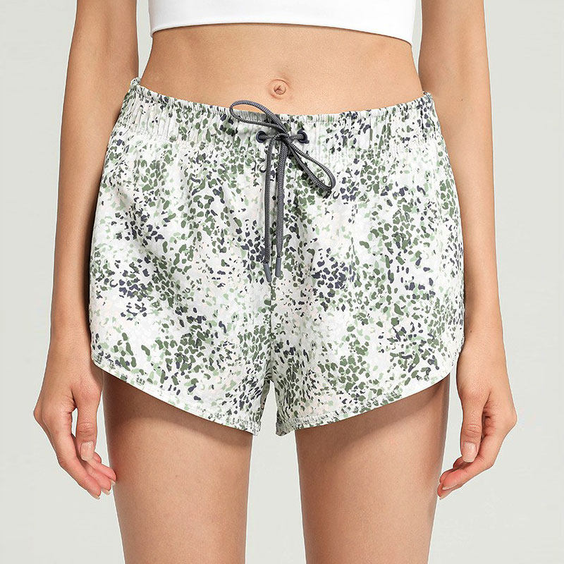 网眼运动短裤女双层防走光宽松速干透气跑步马拉松热裤健身瑜伽裤