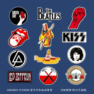 平克绿洲oasis枪花涅槃pink floyd摇滚乐队手机电脑吉他防水贴纸