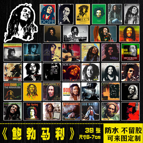 鲍勃马利乐队摇滚贴纸笔记本
