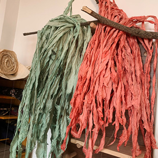 【圣诞限量】junkjournal 手帐本素材手工染布条圣诞轻复古红绿色