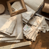 A6复古做旧纸张junk手帐本装 饰素材纸手工咖啡染纸手撕毛边