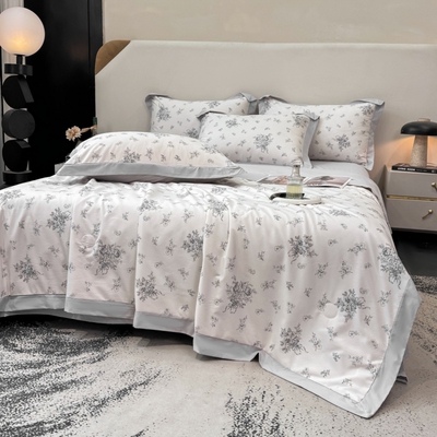 夏季凉感天丝棉水洗冰丝夏凉被四件套单双人学生空调被夏被薄被子