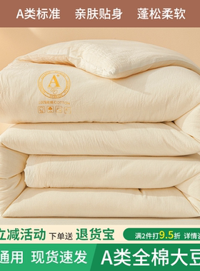 A类全棉大豆纤维被春秋被空调被纯棉单双人学生加厚保暖被芯冬被
