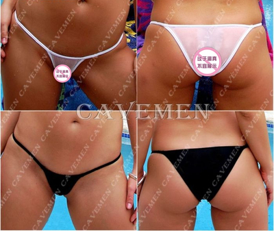 超薄网纱半包臀露出胖次三角裤