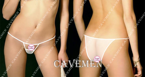 透视半包臀可爱风紧身露出三角裤