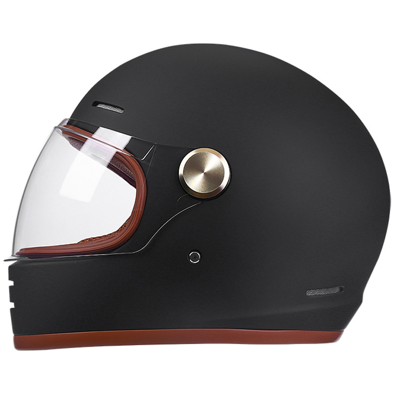 复古电动头盔哈雷镜片DOT头盔男女全覆式拉力盔机车个性全盔四季