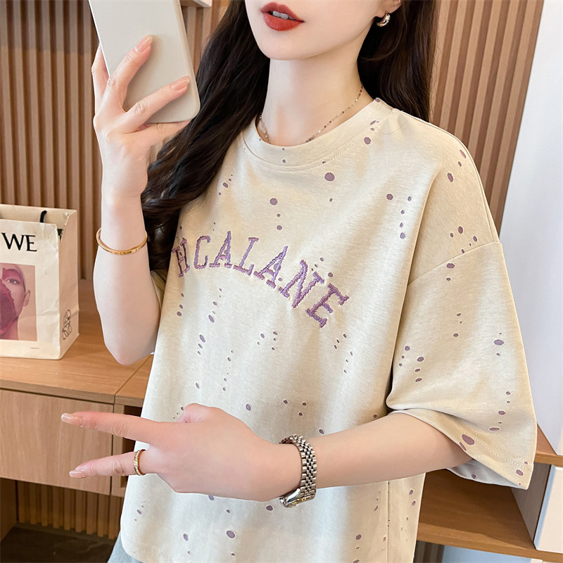 设计感个性破洞短袖t恤女2025新款夏季韩版宽松大码女装小众上衣