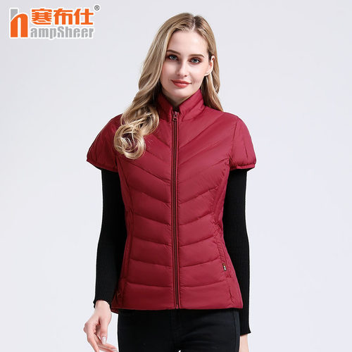 寒布仕女士羽绒半袖马夹马甲