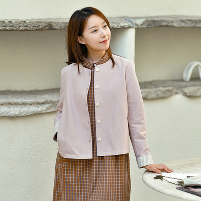 前世今生简约文艺圆领短外套