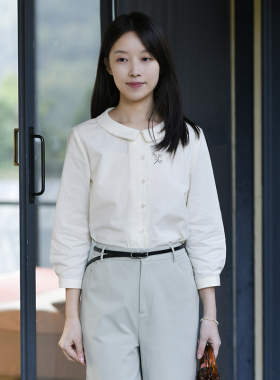 25CXA-107【春意枝头】前世今生温婉文艺浪漫花边翻领绣花衬衫