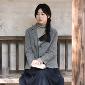 23QDA 318 落雪暖尘 前世今生复古通勤文艺西装 领双面呢外套