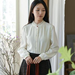 316 衬衫 十里柔情 立领木耳边领长袖 前世今生复古新中式 24QDA