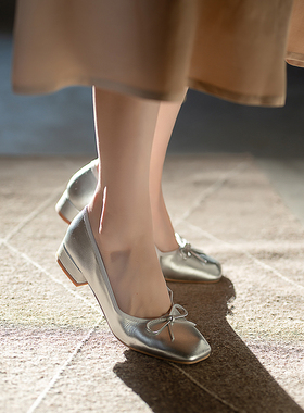 23CXS-001【细柳轻烟】前世今生复古文艺简约蝴蝶结平底单鞋