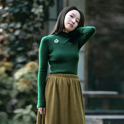 前世今生高领修身打底套头毛衣