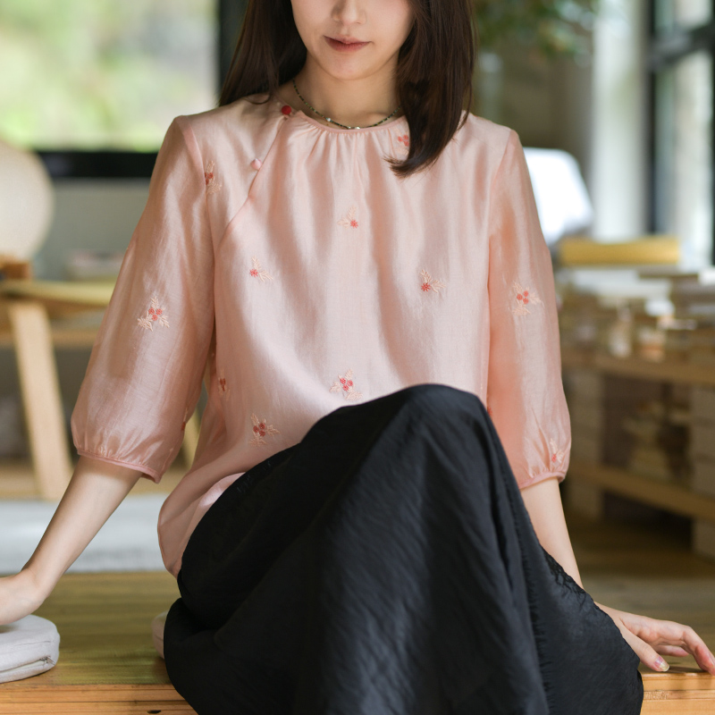 前世今生宽松版圆领衬衫