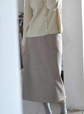 24QDC-386【琼姿】前世今生复古通勤文艺小A版中长半身裙