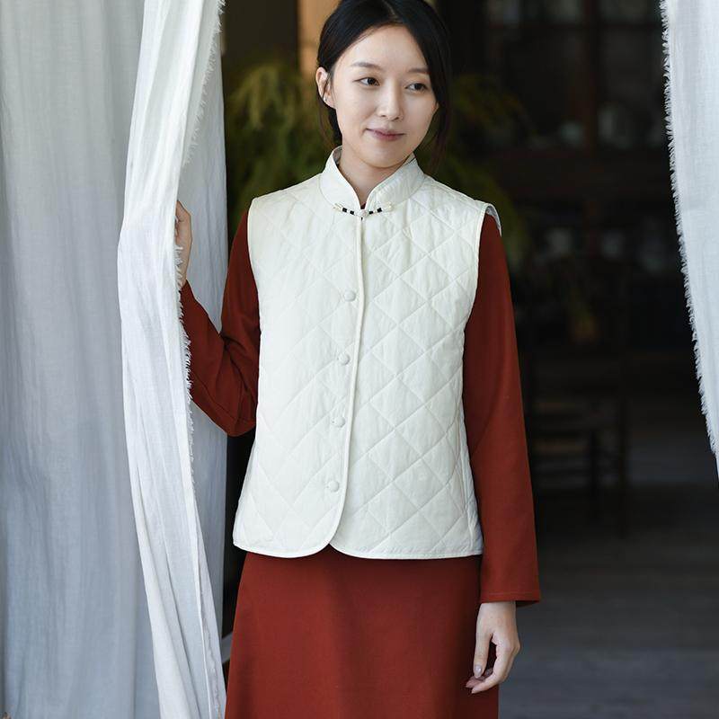 前世今生立领棉马夹新中式