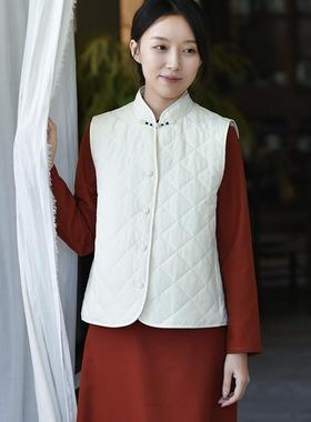 不.退换5-24QDA-378【水天清】前世今生新中式一字疙瘩扣棉马夹