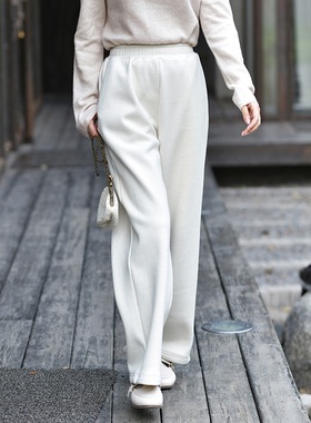 24QDK-281【山抹微云】前世今生复古休闲文艺简约百搭加绒直筒裤