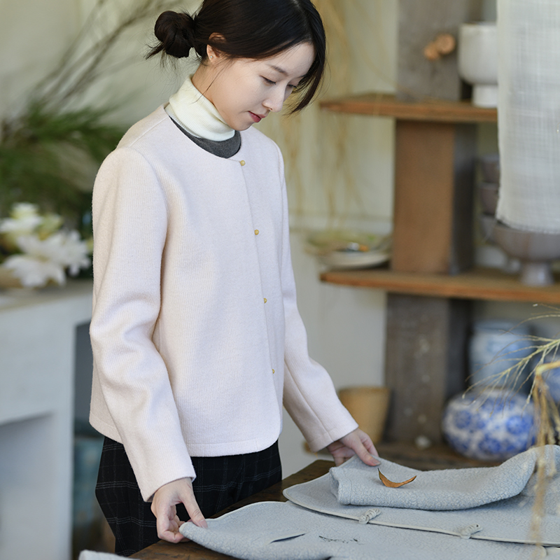 前世今生圆领毛呢短外套