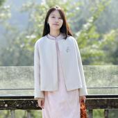 一米阳光 25CXA 063 前世今生复古温柔温雅圆领绣花短外套