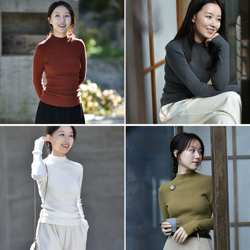 前世今生半高立领针织套头衫