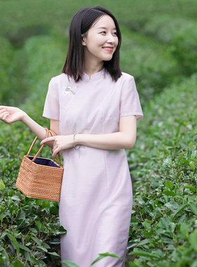 23CXC-290【芙蓉芳草】前世今生复古文艺温婉轻中式立领绣花旗袍