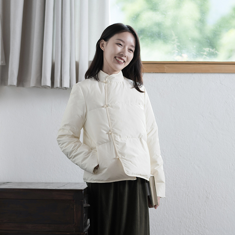 前世今生复古短款立领羽绒服
