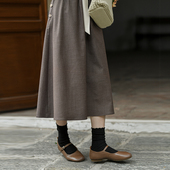 不.退换6 前世今生复古文艺羊毛混纺半身裙 十里香 24QDC 158