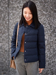 前世今生复古温婉文艺翻领短款 暖阳 单排扣羽绒服 230 20QDA