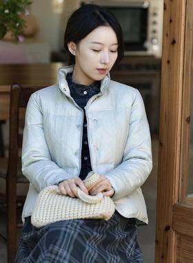 85-24QDA-348【千枝】前世今生复古新中式立领直门襟单排扣羽绒服