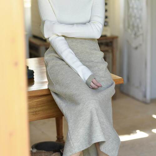 24QDC-361【晴晓】前世今生简约文艺直身型后中开叉半身裙