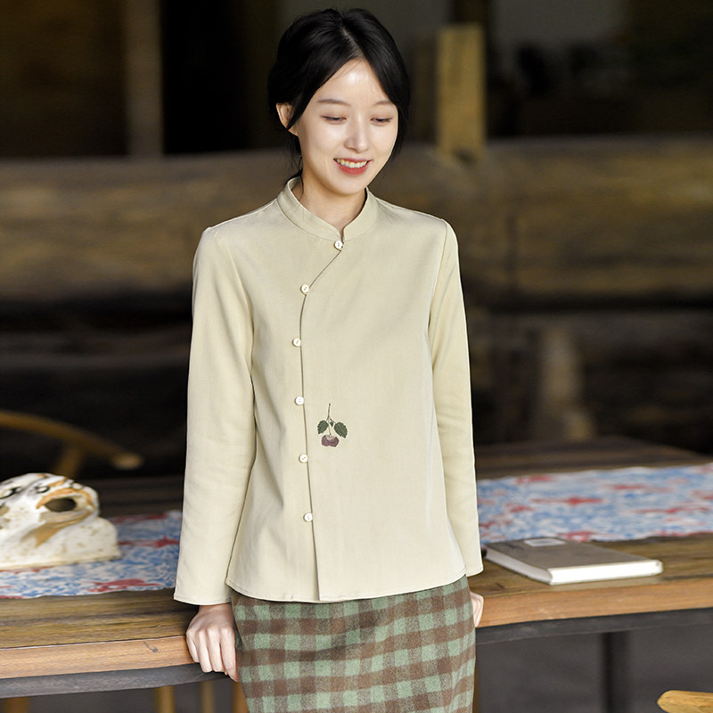 7-23QDA-230【远秋碧云】前世今生复古轻中式偏襟绣花上衣衬衫,女装/女士精品,上衣,淘宝优惠券,粉丝福利购,淘宝优惠卷