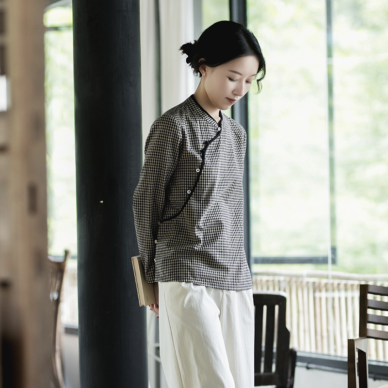 前世今生棉麻混纺格子