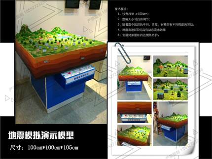 地震模拟演示地形地貌模型地理科普展品地震沙盘地震模型地震产品