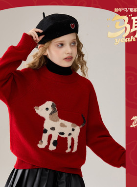 【呼呼严选专属】ASK冬甜美厚实保暖毛衫女童拜年服JF5MKT18221F