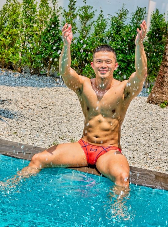 gx3 【夏日水泳】系列 sheer color比基尼男生性感半透泳裤1条装