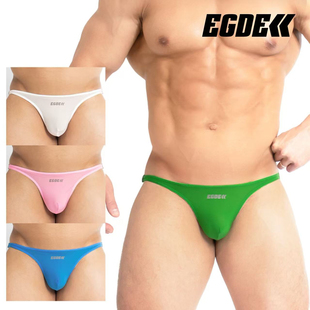 现货高人气日本EGDE朦胧透视感尼龙氨纶透明低腰男丁字T裤3763