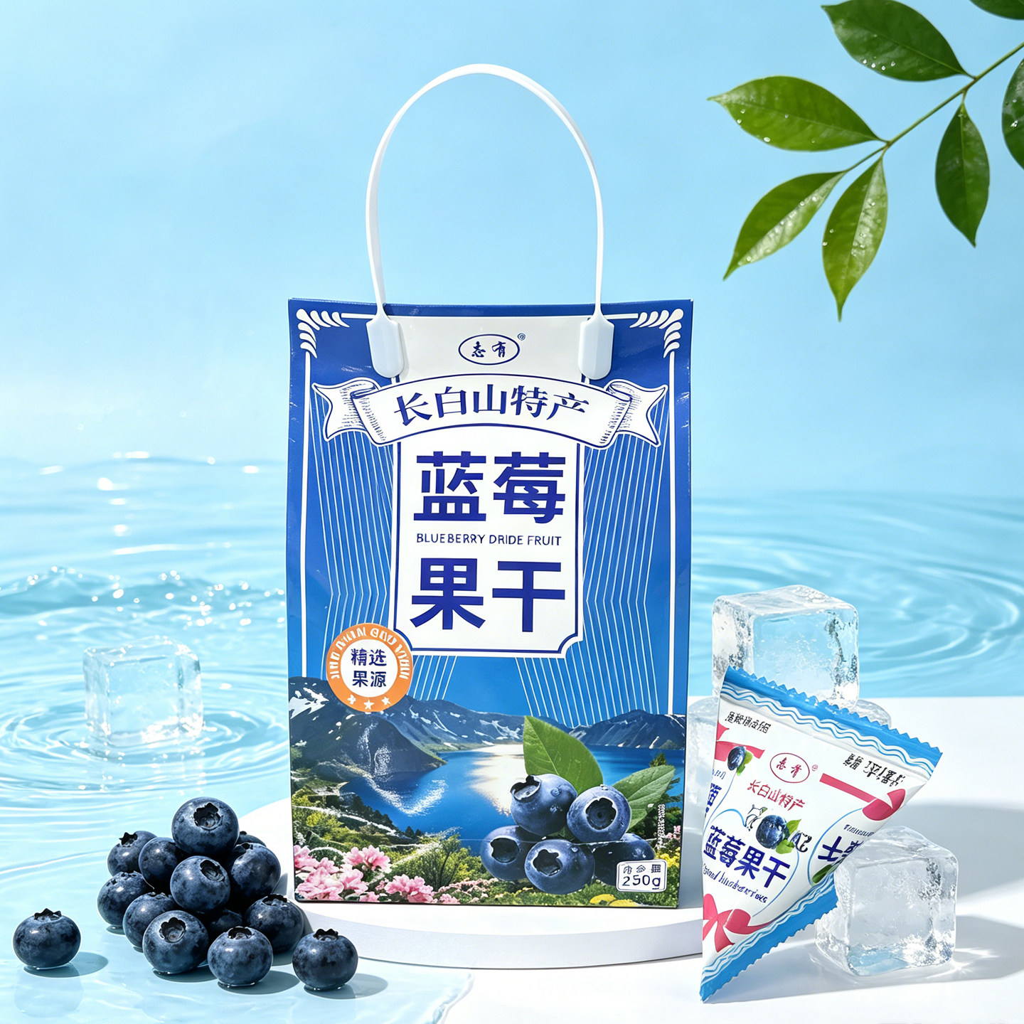 志有长白山特产蓝莓果干蜜饯零食250g独立包装蓝莓干开袋即食网红