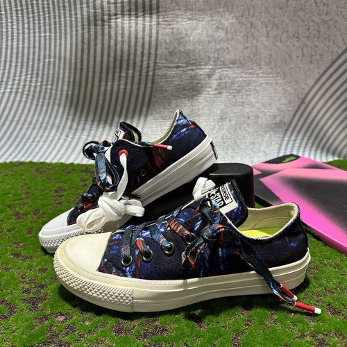 匡威Converse chuck taylor 低帮花卉印花低帮帆布鞋 156397C