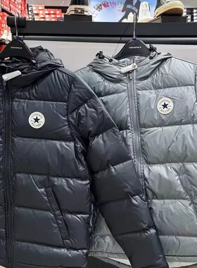 正品Converse匡威经典款圆标男女保暖羽绒服10004603-A02-A01-A03