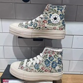 A11992C 复古百搭花卉织物厚底增高高帮帆布鞋 正品 Converse匡威